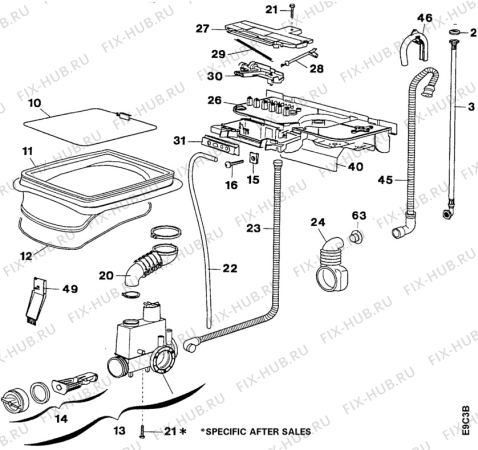 Взрыв-схема стиральной машины Zanussi TL476 - Схема узла Water equipment